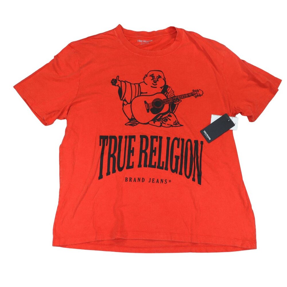 True Religion Crackled Graphic Print Short Sleeve Crew Neck Men's T-Shirt NWT